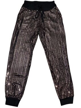 JODIFL Rose Gold Sequin Jogger Pants Size Small